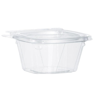 6 oz Tamper-Resistant Clear Hinged Container with Flat Lid (Pack of 400) by DART – 6 O Container With Flat Lid, 6.0 ounces, Polyethylene Terephthalate (PET), Clear, Pack of 400