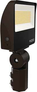 Lithonia Lighting All-in-One LED Flood Light, Waterproof LED Outdoor Light Fixture with Adjustable Brightness and Color Temperature, Yoke or Slipfitter Mount Dusk to Dawn Outdoor Lighting, UVOLT
