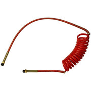 Barjan 15ft Coiled Air Line with 12in and 40in Leads for Semi Truck Universal Coiled Air Brake Hoses with Leads-Red by GLOBETECH – Model 151213R40