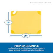 San Jamar Yellow / 1 / 20"L x 15"W Cutting Boards
