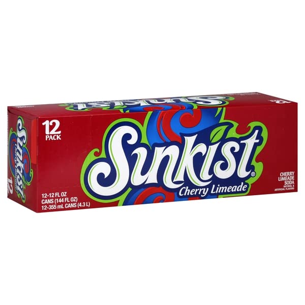 Sunkist Cherry Limeade / 12 Fl Oz (Pack of 12) / 11 Soft Drinks