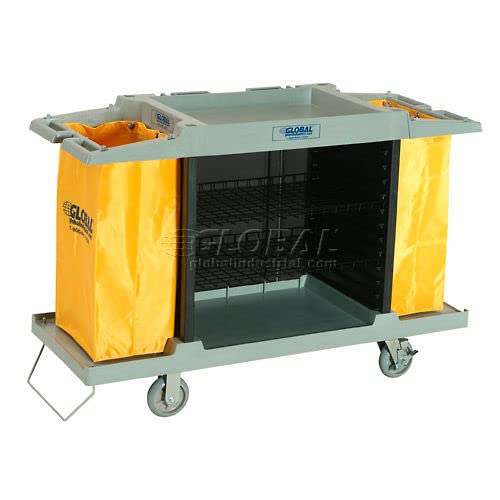Hotel Cart by Global Industrial – 57"L x 21"W x 39"H, Plastic, Gray, Model 603575