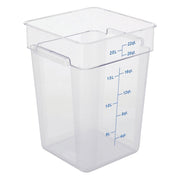Clear Square Food Storage Container - 11 13/100" L x 11 13/100" W x 15 18/25" H by HUBERT – Plastic, Clear, Model 0105007-PC
