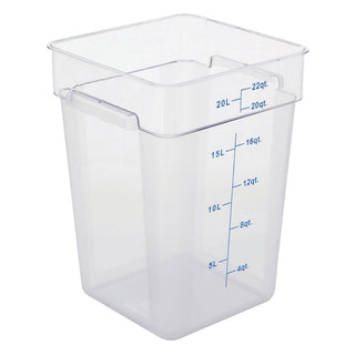 Clear Square Food Storage Container - 11 13/100" L x 11 13/100" W x 15 18/25" H by HUBERT – Plastic, Clear, Model 0105007-PC