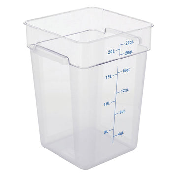 Clear Square Food Storage Container - 11 13/100" L x 11 13/100" W x 15 18/25" H by HUBERT – Plastic, Clear, Model 0105007-PC
