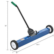 36" W Magnetic Floor Sweeper by Global Industrial – 7"L x 40.75"W x 38"H, Rubber, Blue/Black, Model 112136