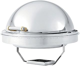 Vollrath 46268 6 Qt. New York, New York Drop-In Round Retractable Dripless Chafer with Brass Trim