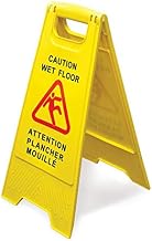 YELLOW PLASTIC WET FLOOR CAUTION SIGN- ENGLISH/FRENCH