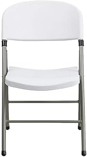 Flash Furniture Hercules Series Plastic Folding Event Chairs with Textured Seats, Lightweight Plastic Folding Chairs, Set of 6, White | Gray Frame, 330 LBS. Weight Capacity