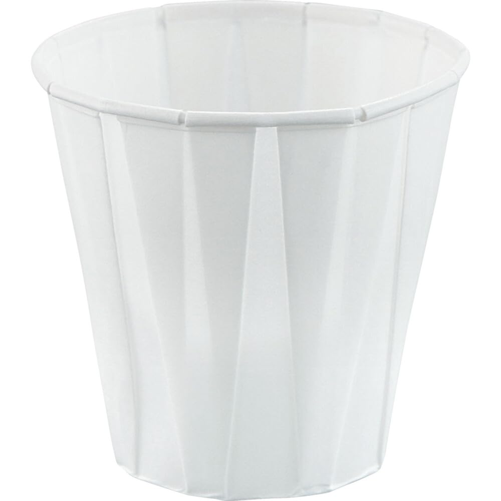 Solo Foodservice 450-2050 3.5 oz White Treated Paper Pleated Souffle Cup (Case of 5,000), white