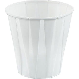 Solo Foodservice 450-2050 3.5 oz White Treated Paper Pleated Souffle Cup (Case of 5,000), white