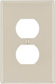 Leviton 1-Gang, 1-Duplex, Midway Nylon Wallplate, Midway Size, 1 Pack, PJ8-T, Light Almond