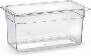 HUBERT Third-Size Clear Polycarbonate Cold Food Pan -12 4/5" L x 6 15/16" W x 6" D
