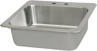 BK Resources NSF Commercial One Compartment Drop in Sink, 20"x16"x8", 18 Gauge T-304 Stainless Steel, Top Mount, Seamless Deep Drawn Construction (DDI-2016824)