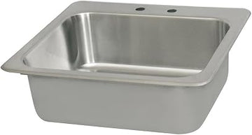 BK Resources NSF Commercial One Compartment Drop in Sink, 20"x16"x8", 18 Gauge T-304 Stainless Steel, Top Mount, Seamless Deep Drawn Construction (DDI-2016824)