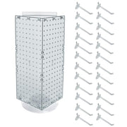 Azar Displays Pegboard + Hooks / Clear / 8 inches (W) x 8 inches (D) x 20 inches (H) Display Racks