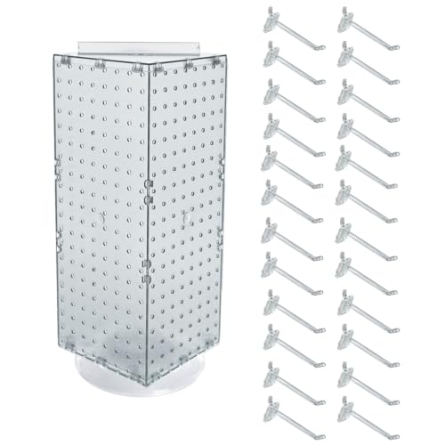 Azar Displays Pegboard + Hooks / Clear / 8 inches (W) x 8 inches (D) x 20 inches (H) Display Racks