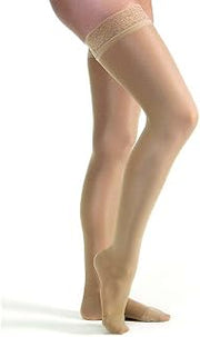 JOBST UltraSheer Compression Stockings, 20-30 mmHg, Thigh High, Silicone Lace Band, Closed Toe, Petite - Choose Your Size & Color
