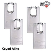 Master Lock 4 Pack / Chrome / Modern Keyed Padlocks