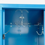 Global Industrial Infinity Two-Tier Two-Door Locker with Recessed Handle & by Nexel – 12 inches x 15 inches x 78 inches, Stainless Steel, Blue, Model ID152KDBL