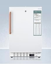 Summit Appliance Accucold 20” Refrigerator, 3.32 cu.ft. Capacity, Undercounter, Built-in, ADA Compliant, Copper Handle, Breakroom, White - ADA404REFTBCLHD (Left Handed Door Swing)