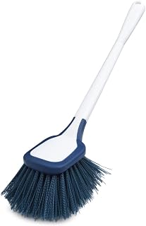 UNGER EZ Reach Shower Tub and Tile Scrub Brush, Crevice Bathroom Cleaning Supplies, Non-Scratch Scrubber Tool for Showers, Fixtures, Bathtubs, Drains, Grout, and Marble