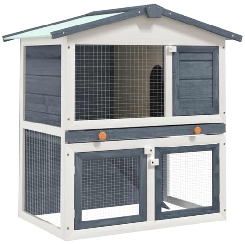 vidaXL grey / 37.0"L x 23.6"W x 38.6"H / Slide Outdoor Pens & Hutches