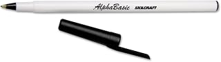 AbilityOne AlphaBasic Ball Point Pen - Medium Point, Black Ink 7520-01-484-5267: Dozen, 12 Item(s)