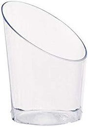 Clear Plastic Mini Cup (Case of 15), PacknWood - Recyclable Plastic Angle Cut Shot Glasses (1 oz, 1.77" x 1.77") PK209MBPIA30