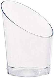 Clear Plastic Mini Cup (Case of 15), PacknWood - Recyclable Plastic Angle Cut Shot Glasses (1 oz, 1.77" x 1.77") PK209MBPIA30