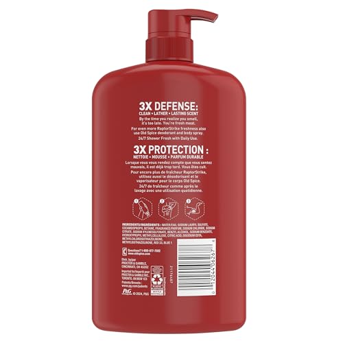 Old Spice Raptorstrike with Dark Berry / 33.4 Fl Oz (Pack of 2) / Rojo Body Washes