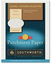 Southworth Company J988C Parchment Specialty Paper, Ivory, 32 lbs, 8-1/2 x 11, 250/Box