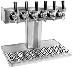 BT-6-MF - 6-Faucet Mirror Finish Air Cooled Tee Tower w/Drain Pan