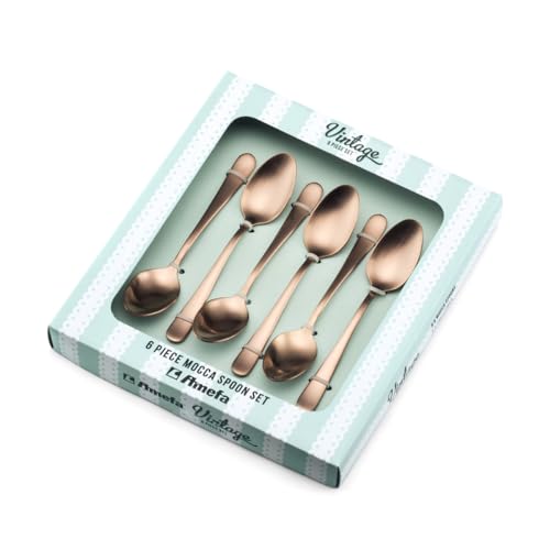 Amefa Copper / Espressolöffel-Set, 6-teilig, kupfer satiniert / Retro Coffee & Espresso Spoons