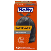 Hefty 40 Count (Pack of 1) / Easy Flaps 30 Gallon - 40 Count / black Trash Bags