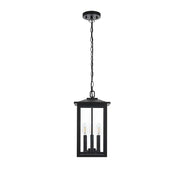 Carlisle 7" Outdoor Pendant in Black by Elegant Lighting – 9.00"W x 16.50"H x 9.00"L, Glass, Black, Model OD325H17BK
