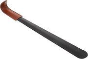 Ipetboom Shoe Horn for Easy Wear with Long Handle Stainless Steel | Rational Bend Angle, Comfortable Grip, Odorless Finish, Black with Brown Leather Sheath Included