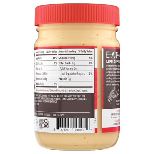 Primal Kitchen Chipotle Lime / 12 Fl Oz (Pack of 1) / No Color Mayonnaise