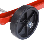 Easy-Steer Drum Cradle with Retractable Handle by Global Industrial – 31.75"L x 19.75"W x 20"H, Steel, Red, Model 233581