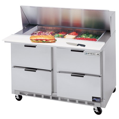 Beverage-Air Food Prep Sandwich Prep Tables by Beverage Air – Stainless Steel, Model SPED48-12M-4