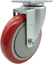 Avantco HPCASTNB Swivel Caster – Fits Select Avantco, Regency, and Winholt Equipment – 5 Inch Red Polyurethane Wheel - Replacement Caster - Service Caster Brand