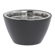 Serving Bowl Black Melamine with Stainless Steel Bowl Insert - 7" Dia x 4" D by HUBERT – Melamine, Black, Model 92711+31062