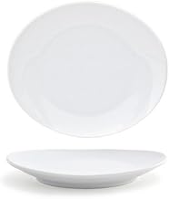 DBB000WHP13 Ellipse Plate, 1" Height, 5.5" Width, 6.5" Length, Porcelain, White, (Pack of 12)