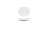 Ellipse Plate by Front of the House – Large, Porcelain, White, Pack of 12