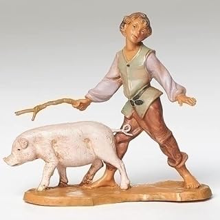 Fontanini Clement Boy with Pig Italian Nativity Villager Figurine 54088 Italy