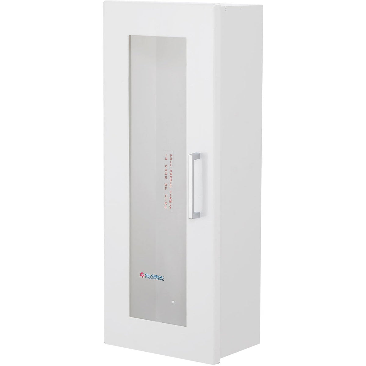 Fire Extinguisher Cabinet with Breakable Glass Window by Global Industrial – Alloy Steel, White, Model 670598