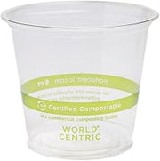 100% Compostable Cups by World Centric, Made from Ingeo PLA, for Cold Drinks, Clear, 6 oz (Pack of 2000)