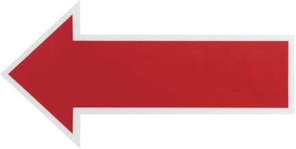 HUBERT Red/White Removable Vinyl Arrow Floor Decal - 6"L x 3"W, 12 per Pack