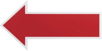 HUBERT Red/White Removable Vinyl Arrow Floor Decal - 6"L x 3"W, 12 per Pack