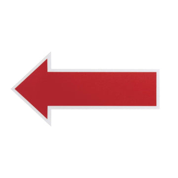 Red/White Removable Vinyl Arrow Floor Decal - 6"L x 3"W by HUBERT – Vinyl, Red, Model SDFG-3X6-ARROW
